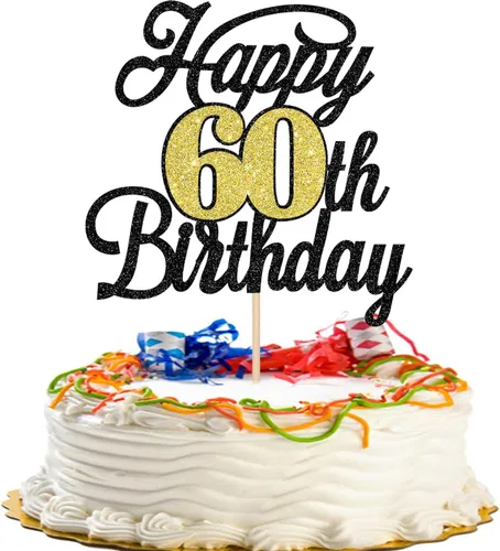 Vista 77 de Rsstarxi 1 paquete de decoración para tarta de cumpleaños 8 con purpurina negra de 8 años y fabulosos saludos a 8 años de edad, para celebrar el 8º
