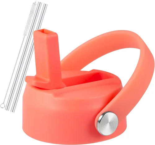 Vista 18 de Tapa de popote RRegeny para Hidromatraz de Boca Ancha 32 40 oz, Tapas con asa flexible compatible con Hidromatraz, Tapa deportiva de repuesto