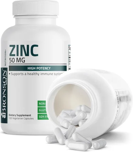 Vista 4 de Bronson Zinc 50mg Complejo Complejo de Apoyo Inmunológico de Alta Potencia, Antioxidante y Salud de la Piel - Sin OGM, 100 Cápsulas Vegetarianas