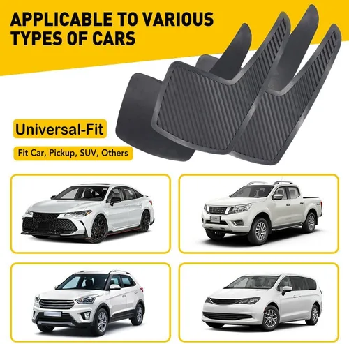 Vista 7 de AUTOXBERT - Juego de 4 aletas universales de goma para automóvil, guardabarros sucios y flexibles, para camioneta, SUV, camioneta, 8.3 x 14.2 in