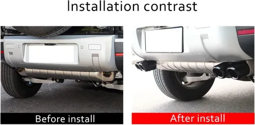 Vista 2 de YIWANG Silenciador de tubo de escape de coche con doble cancelación de ruido trasero de acero inoxidable Tubo de escape para Land Rover Defender 90