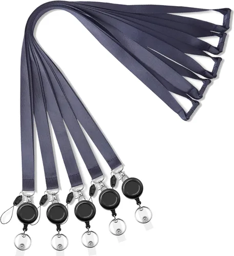 Vista 8 de Cordones de identificación negros para portatarjetas de identificación, cordones negros de seguridad para llaves, mujeres, hombres, cordón
