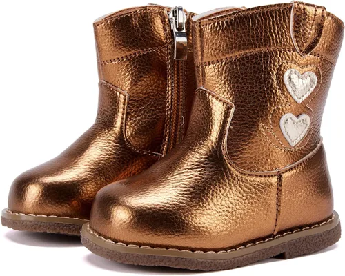 Vista 9 de BMCiTYBM Botas de bebé vaqueras para niño y niña, botas vaqueras occidentales para bebé, botas de vaquero para bebé con punta redonda, botas