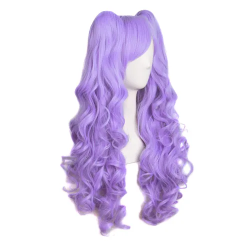 Vista 9 de Peluca MapofBeauty Lolita para disfraz, cabello largo, rizado, con coleta, Blanco