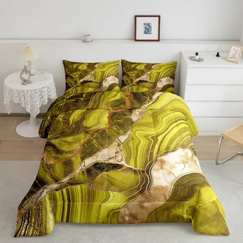 Vista 12 de Juego de edredón de mármol negro individual, ropa de cama dorada agrietada para adultos, hombres y mujeres, juegos de edredón de textura metálica