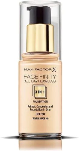 Vista 7 de Max Factor Facefinity 3 en 1 base de maquillaje líquida todo el día sin imperfecciones, SPF 20-32 Beige claro, 30 ml