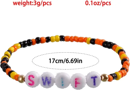 Vista 3 de Pulseras Eras Tour, inspira pulseras a juego con Taylor Fearless, Reputation, 1989 y Lover Albums Pulseras de amistad coloridas para Taylover