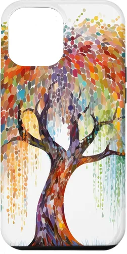 Vista 26 de Weeping Willow Tree Colorful Mosaic Case for iPhone 17