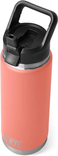 Vista 12 de YETI Rambler - Botella de acero inoxidable aislada al vacío con tapa y popote, 26 onzas, color negro