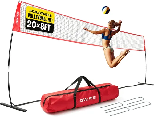 Vista 11 de ZEALFEEL Volleyball Net,12/20ft Portable Height-Adjustable Set for Backyard