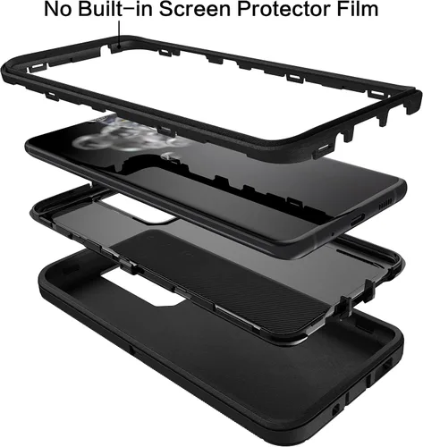 Vista 2 de MXX Funda resistente para Samsung Galaxy S20 Ultra (sin protector de pantalla) contra caídas Funda resistente para Galaxy S20 Ultra 5G (negro)