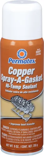 Vista 7 de Permatex 80697 Copper Spray-A-Gasket Sellador adhesivo de alta temperatura, 9 oz. lata de aerosol neta
