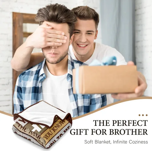 Vista 2 de Regalos para Hermano - Regalos de Hermana para Hermano - Mejor Regalo de Cumpleaños para Hermanos Adultos - Regalo de Navidad Día del Padre Manta