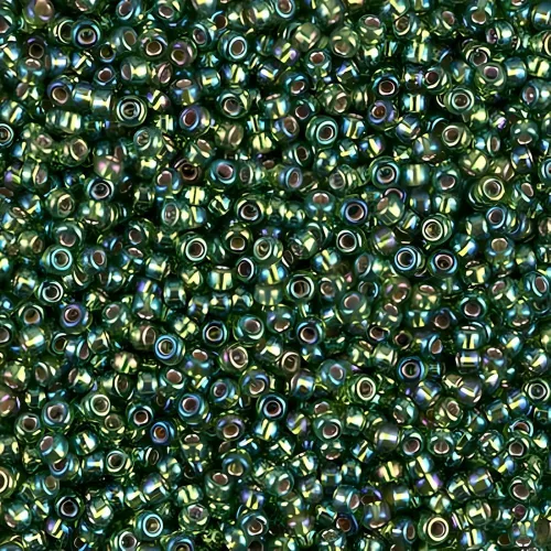 Vista 5 de Verde oliva AB Silver Lined Miyuki 11/0 rocailles cuentas de semillas de vidrio 0.85 oz