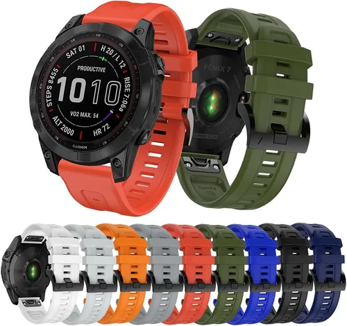 Vista 6 de REYDA Correa de silicona compatible con Garmin Fenix 7/7 Pro/6/6 Pro/5/5 Plus, 0.866 pulgadas de ajuste rápido, correa de silicona deportiva