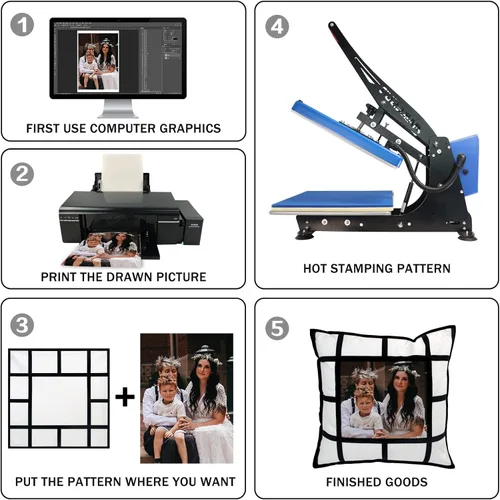 Vista 5 de 4 piezas de fundas de almohada de celosía en blanco para sublimación, fundas de cojín, fundas de almohada de 13 paneles para impresión