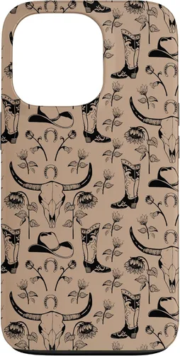 Vista 10 de Western Boho Skull, Sunflowers, Country Girls, Cowgirls Boot Case for iPhone 17