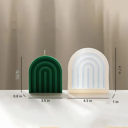 Vista 3 de Paquete de 2 moldes de fundición de joyería de resina para puerta de arco y vela de línea de corazón, molde de silicona 3D para suministros