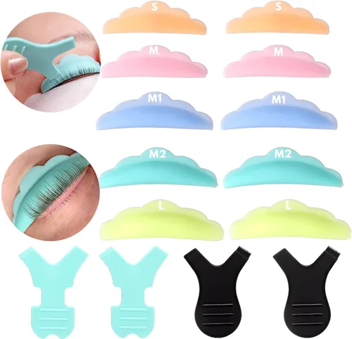 Vista 12 de Almohadillas elevadoras de pestañas, almohadillas elevadoras de pestañas, varillas de permanente, levantamiento de pestañas en casa, 10 almohadillas