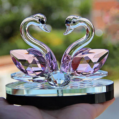 Vista 5 de Figuras de cisne de cristal de cristal, pisapapeles Feng Shui, manualidades, figurita, arte y colección para decoración del hogar, boda, regalos