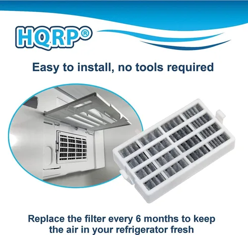 Vista 6 de HQRP Paquete de 2 filtros para refrigerador compatibles con Whirlpool WRF989SDA WRF990SLA W8CRNGMX WRF560SEY WRF560SFY WRF560SMY WRF736SDA WRF757SDE