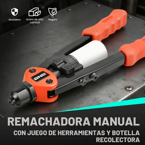 Vista 5 de DNA MOTORING TOOLS-00091 Remachadora manual con juego de herramientas de botella de colección, 1 x 12-1/2", resistente, extra larga
