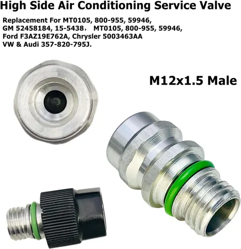 Vista 2 de Kit de núcleo de válvula de aire acondicionado Tapa y válvula de servicio AC R12 R134a Junta de teflón Refrigeración A/C Servicio de aire Kits