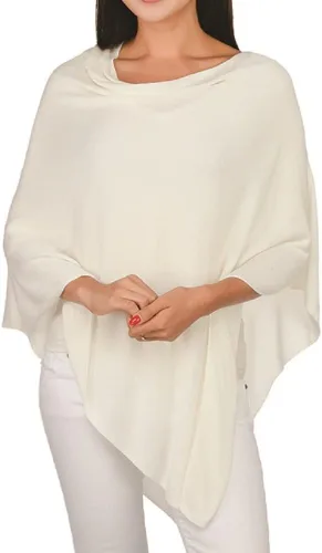 Vista 6 de Top It Off Elsa - Poncho de bambú para mujer, de punto fino, de lujo, hecho de bambú 100% natural, pieza de capas para mayor calidez