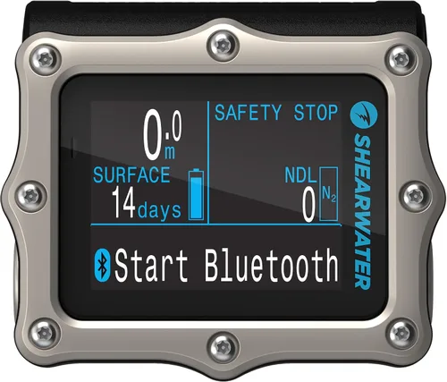 Vista 7 de Ordenador de buceo Shearwater Perdix 2 Ti Combo plateado + Swift
