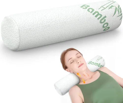 Vista 11 de Bucherry 1 Pieza 40 x 15 cm Almohada Cervical Enrollable de Espuma de Memoria Cilíndrica Almohada de Apoyo para el Cuello Redonda para Cama