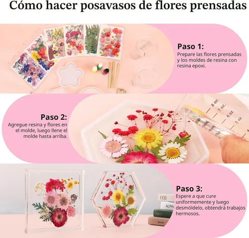 Vista 5 de 210 Pcs Dried Pressed Flowers for Resin,Real Nature Dried Flowers for Craft
