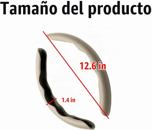 Vista 2 de LoyaForba Funda para volante de automóvil de 15 pulgadas, segmentada, beige
