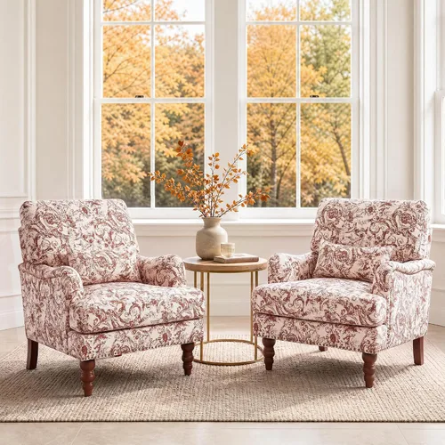 Vista 35 de Mid-Century - Silla decorativa moderna con almohada lumbar, color gris Chenille Gris Claro