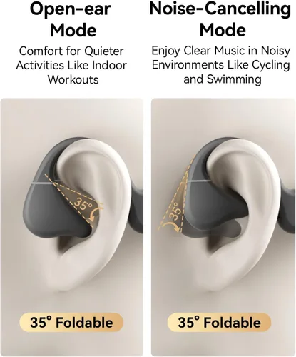 Vista 8 de NANK Runner Diver2 Pro Auriculares de Conducción Ósea, IP69 Impermeables para Natación, Auriculares de Oreja Abierta Inalámbricos Bluetooth 5.4