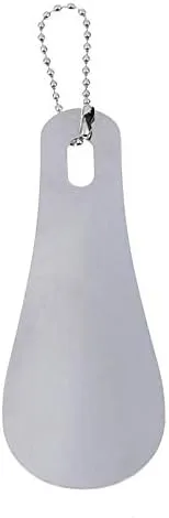 Vista 6 de Cuchara de metal de acero inoxidable para zapatos, herramienta elevadora, llavero de viaje