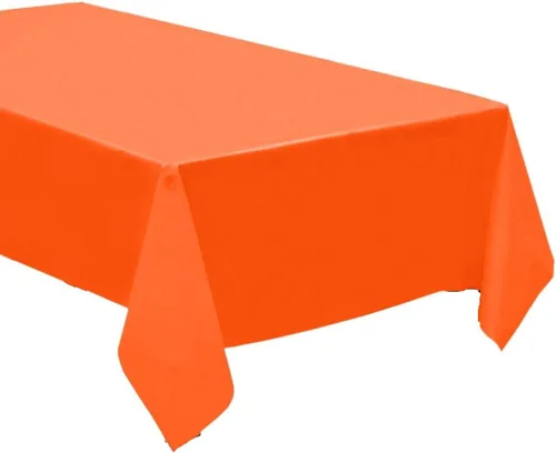 Vista 2 de Paquete de 4: manteles desechables de plástico / manteles de mesa, 54 x 108 pulgadas, rectangular, impermeable y desechable, ideal para fiestas