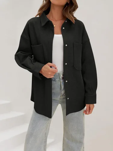Vista 3 de MEROKEETY Chaqueta de manga larga con botones y bolsillos para mujer 2023