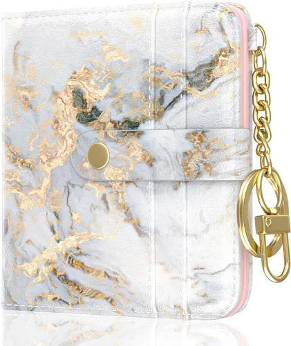 Vista 27 de Aiawoxc billetera para mujer, billeteras pequeñas RFID para mujer, cartera delgada y compacta para tarjetas de crédito, linda cartera de cuero