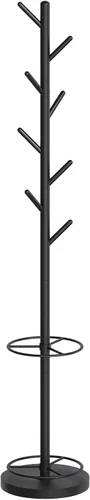Vista 9 de Perchero independiente con soporte para paraguas, perchero con 8 ganchos, árbol de abrigo resistente para entrada, perchero moderno, soporte