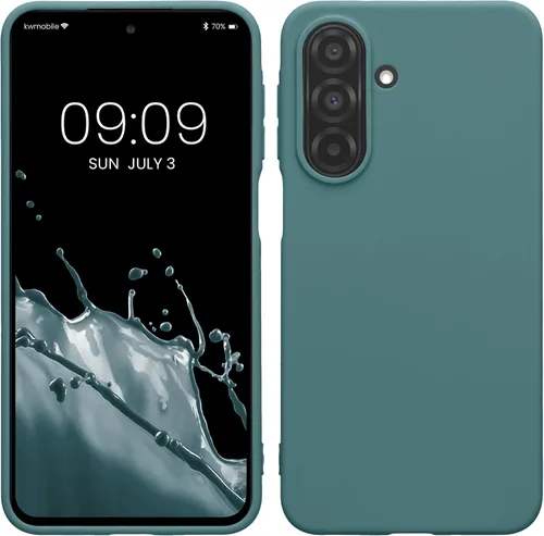 Vista 43 de kwmobile Funda compatible con Samsung Galaxy A12 - Funda protectora de silicona TPU suave y delgada - Azul Báltico