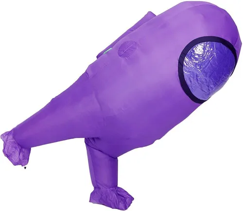 Vista 4 de Among Us - Disfraz inflable y divertido para adultos, traje espacial para Halloween, disfraz de astronauta para adultos fanáticos del videojuego