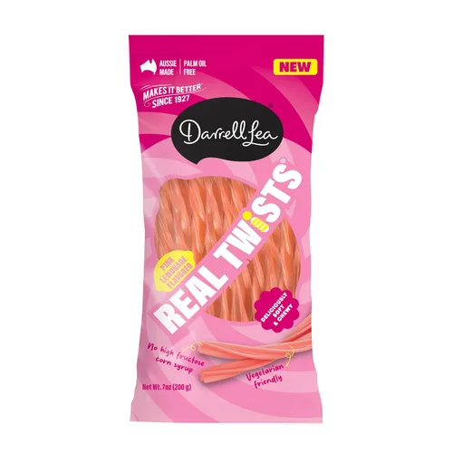 Vista 5 de Darrell Lea Real Twists, fresa, 7oz (paquete de 8)
