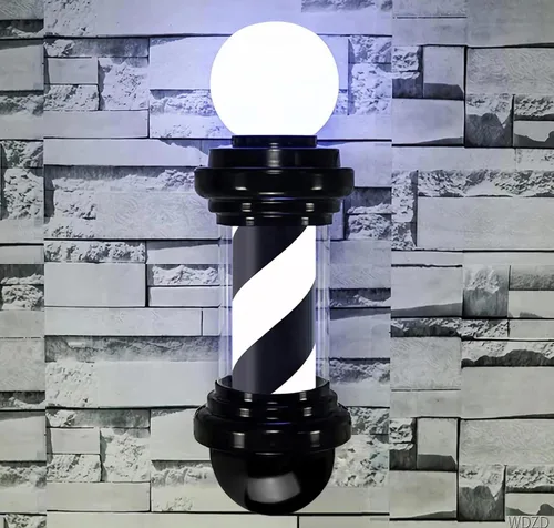 Vista 7 de Mini luz de poste de barbero de plata de 20 pulgadas