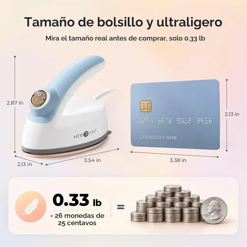 Vista 2 de HTVRONT Mini plancha para manualidades – Hierro pequeño de hierro para Burbuja azul
