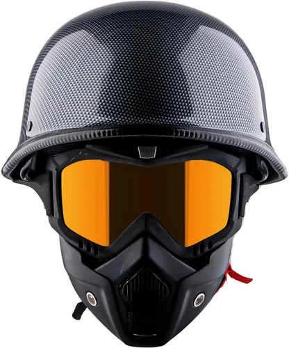 Vista 7 de [Usado] 1Storm Casco de motocicleta de media cara estilo alemán aprobado por DOT: HKY602