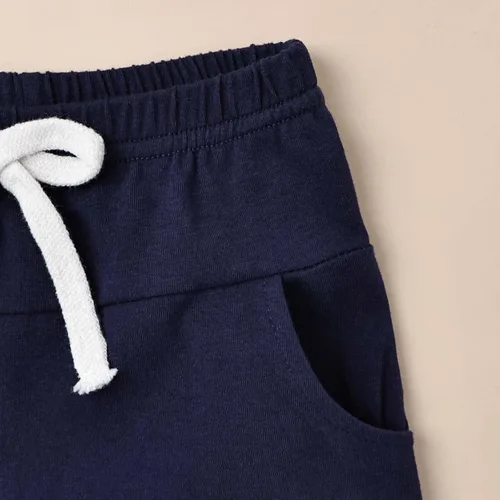 Vista 8 de DOMOABEI Ropa para bebé niño pequeño, trajes de verano de manga corta, camiseta de retazos, pantalón con bolsillo, conjunto de ropa para niños de 12