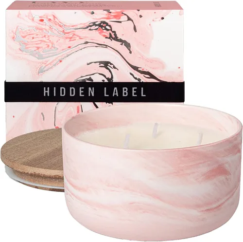 Vista 9 de Hidden Label Velas de soja perfumadas, Vela grande de 12oz Mango Guava en frasco de cerámica colección Lava, Regalos hermosos para cumpleaños