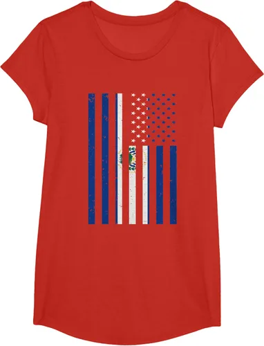 Vista 43 de El Salvador Shirt - El Salvador USA America Flag Men Women T-Shirt
