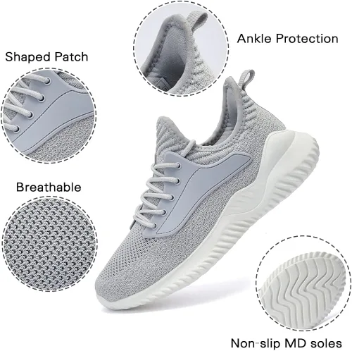 Vista 2 de Akk - Zapatos deportivos para caminar para mujer tenis casuales sin cordones con espuma viscoelástica para el trabajo interiores exteriores gimnasio