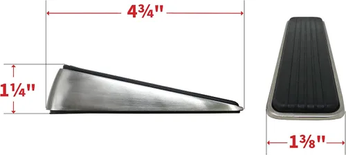 Vista 7 de Shepherd Hardware 3314 Cuña de puerta de níquel satinado con agarre de base de goma antideslizante